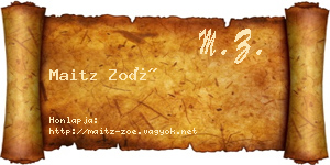Maitz Zoé névjegykártya